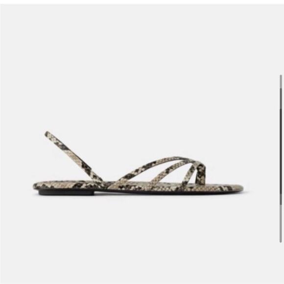 Zara Animal Print Flat Sandals Size 7.5 US - Picture 6 of 11